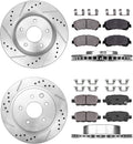 FRONT 296mm + REAR 292mm D/S 5 Lug [4] Rotors + Ceram Brake Pads + Clips X534