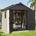 8' x 6' Plastic Outdoor Storage Shed with Floor S3552