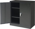 Black Steel Locking Cabinet with Adjustable Shelves and Doors N99685