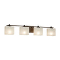 4 Light Bath Bar with Rectangle Weave Glass Shade J769