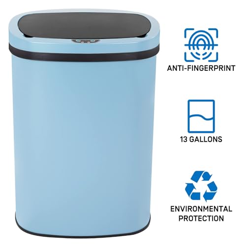 13 Gallon Touch Free Stainless Steel Trash Can O216