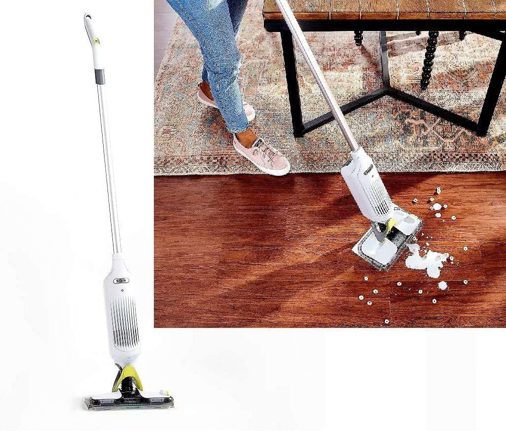 Cordless Hard Floor Vacuum Mop with Disposable Pad White N1613