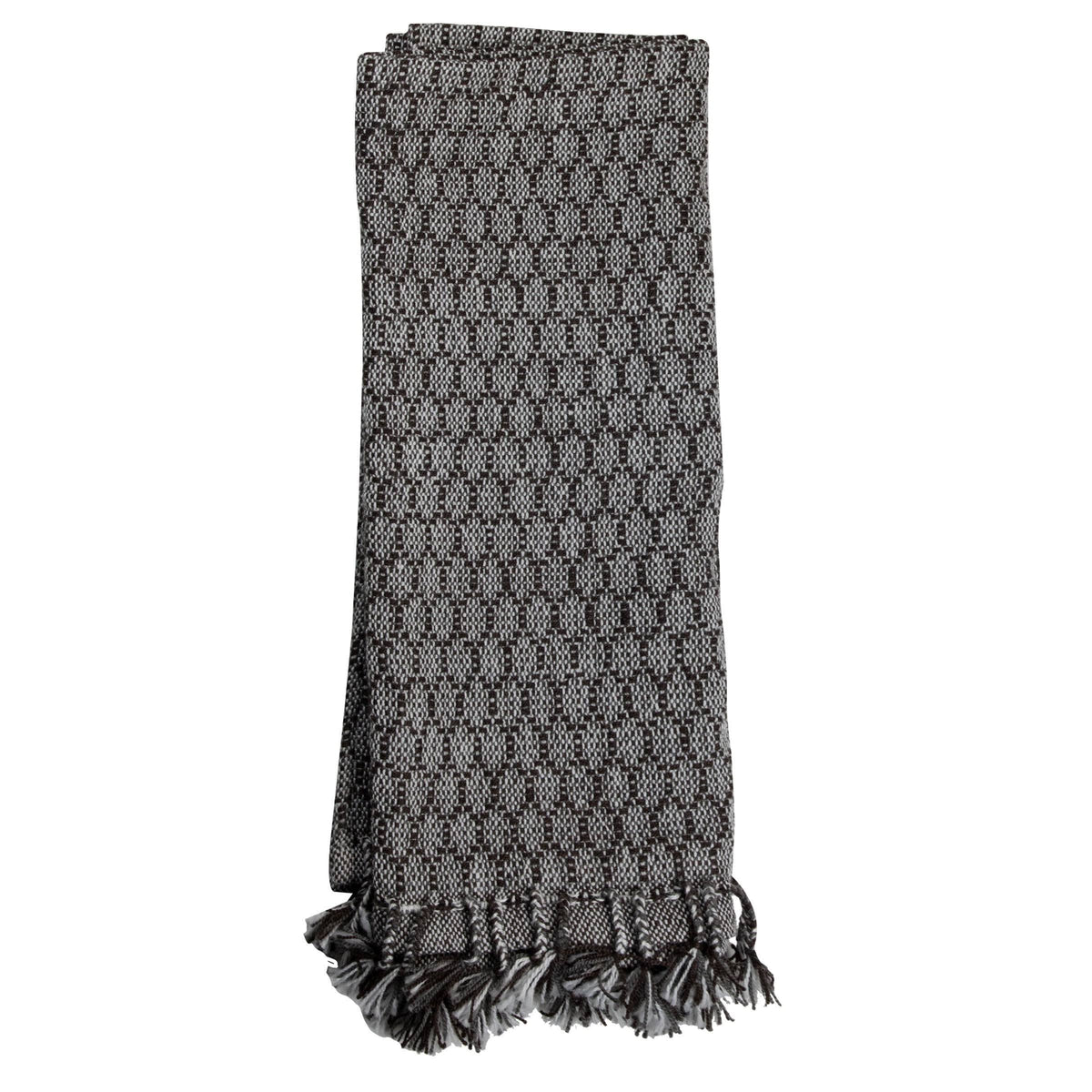 Honeycomb Pattern Hand Woven 50 x 60 inch Throw Blanket with Hand Tied Tassels H77391