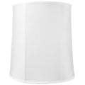 14"x16"x17" Tall Drum Lampshade with White Shantung Fabric K2884