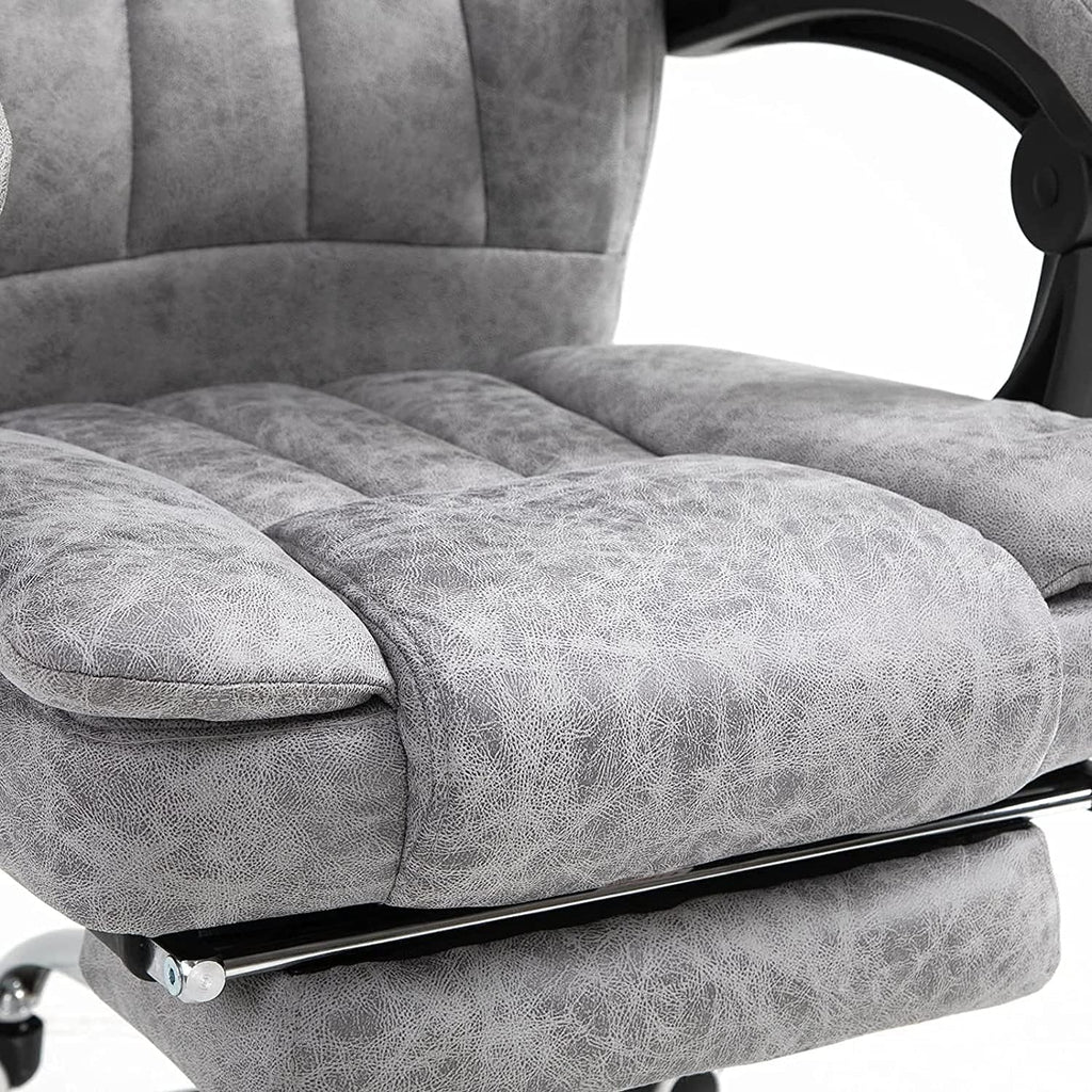 Gray Heated Massage Electric Vibration Reclining Swivel Chair with Pedals Adjustable Back Ergonomic Zero-Gravity Chair J88467