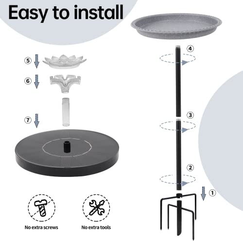Solar Powered Bird Bath with Fountains A19956