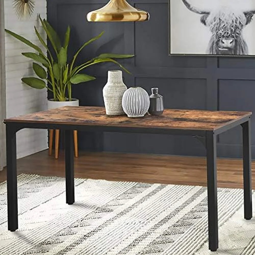 Industrial Dining Table with Adjustable Footpad 47.2''L x 23.6''W x 29.5''H Rustic Brown K18465
