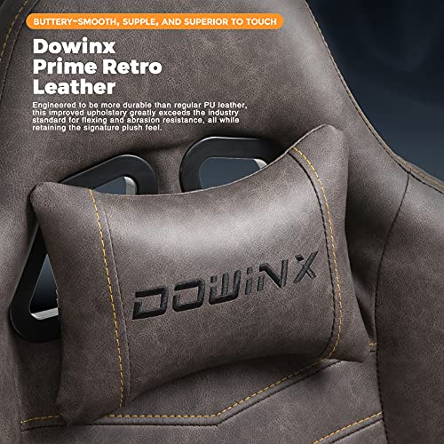 Brown Ergonomic Gaming Chair with Footrest and Massage Lumbar Support S178