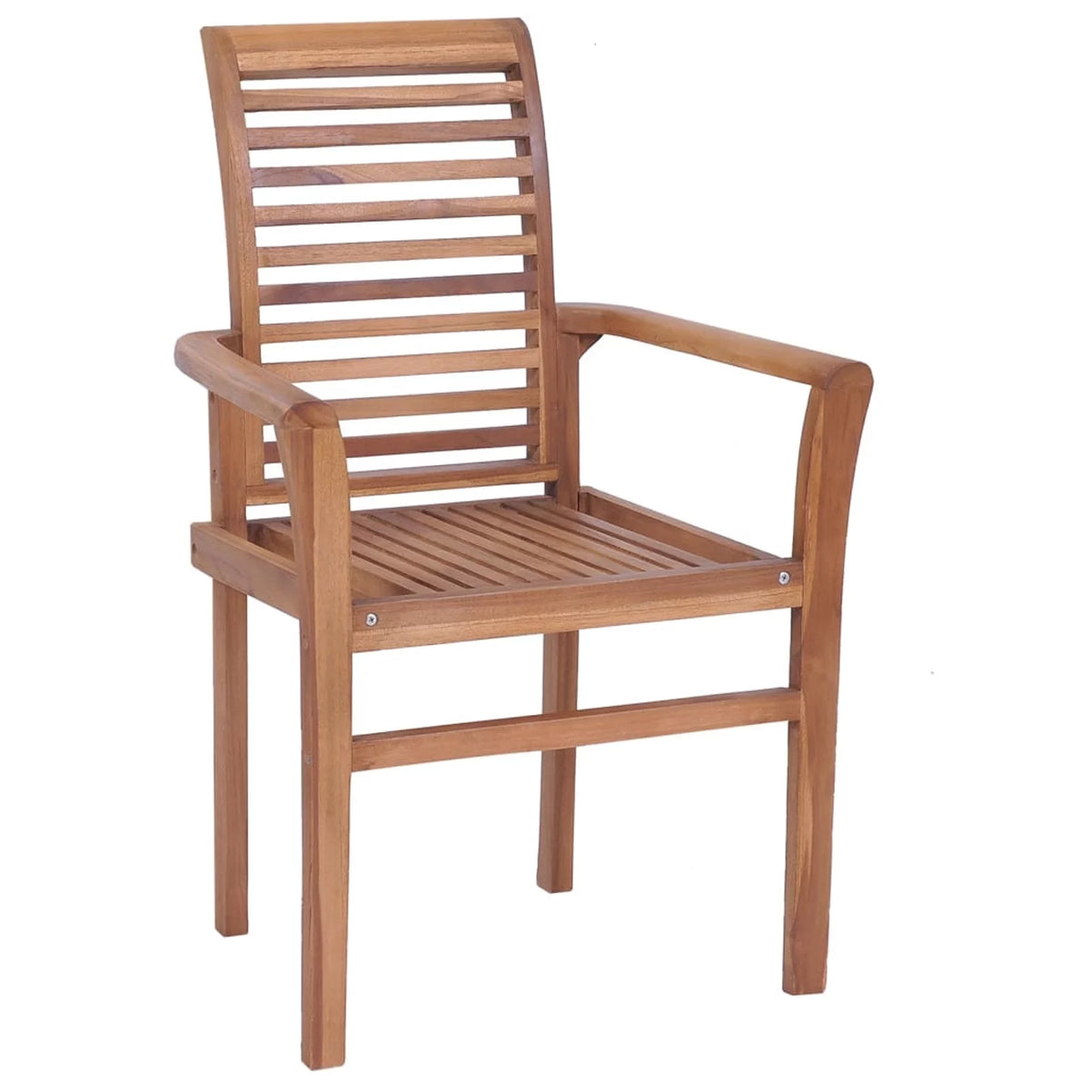 6 Pcs Teak Wood Dining Chairs with Gray Cushions I84595