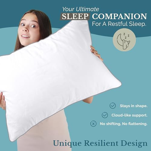 King Size Bed Pillows Set of 2 White M859