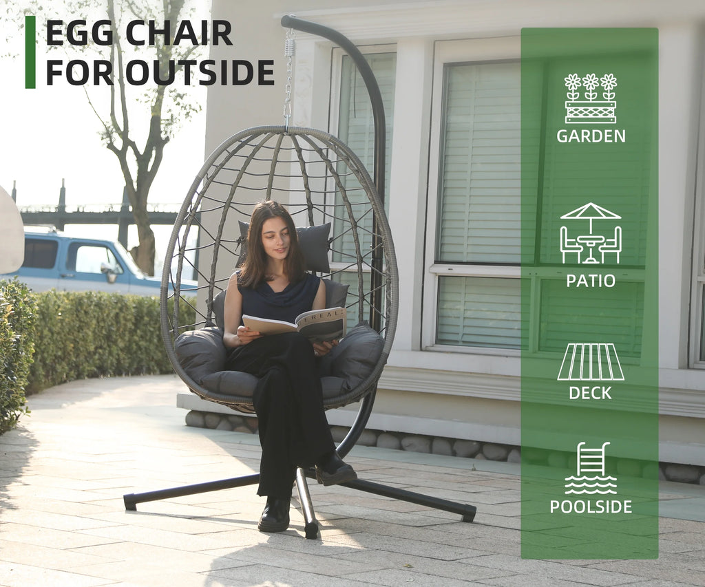 Indoor Outdoor Egg Swing Chair with Soft Cushion Z41140