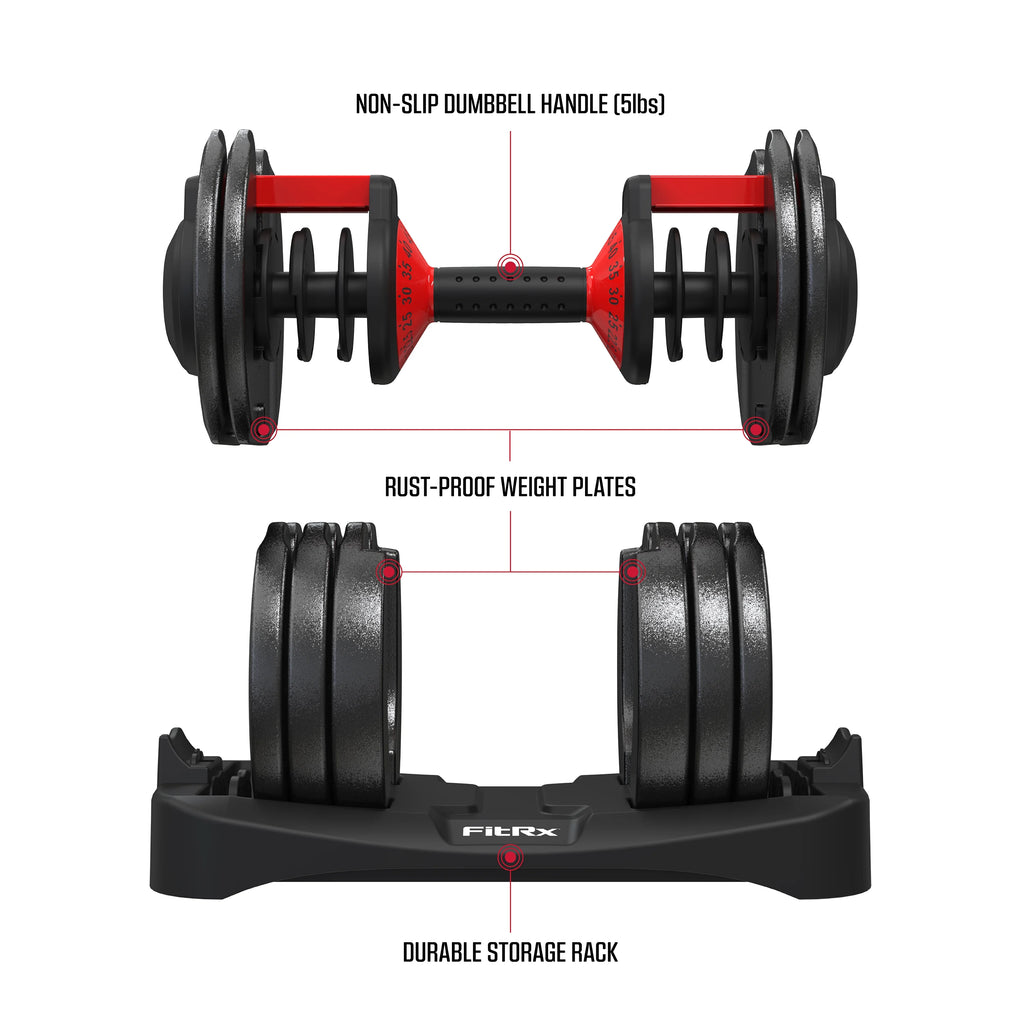 Adjustable Dumbbell 5-52.5 lbs Black O682