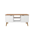 White 2 Door 2 Shelf Solid Wood TV Stand T9043