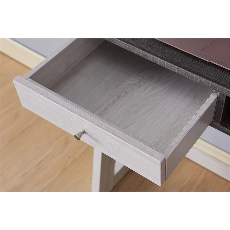 Modern Wood Writing Desk with Shelves E189