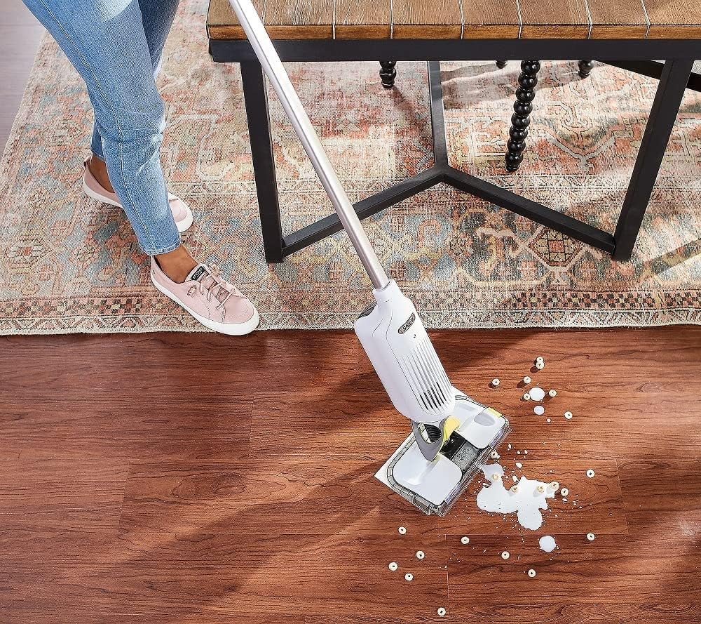 Cordless Hard Floor Vacuum Mop with Disposable Pad White N1613