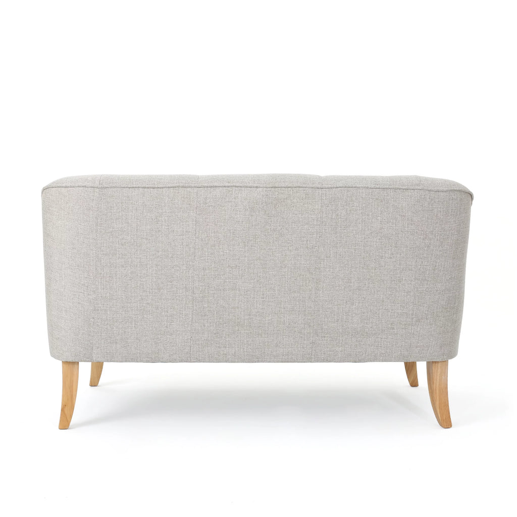 Beige Fabric Loveseat S6191