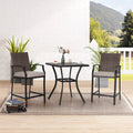 3 Pcs Patio Wicker Bistro Set Bar Table Stool A8549