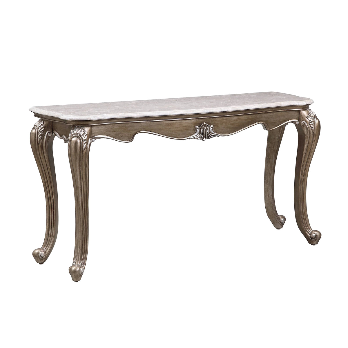 Sofa Table, Marble Top & Antique Bronze Finish D18816