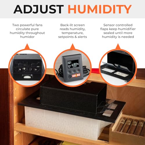 Cigar Humidor Humidifier with LCD Humidity & Temperature Display T415