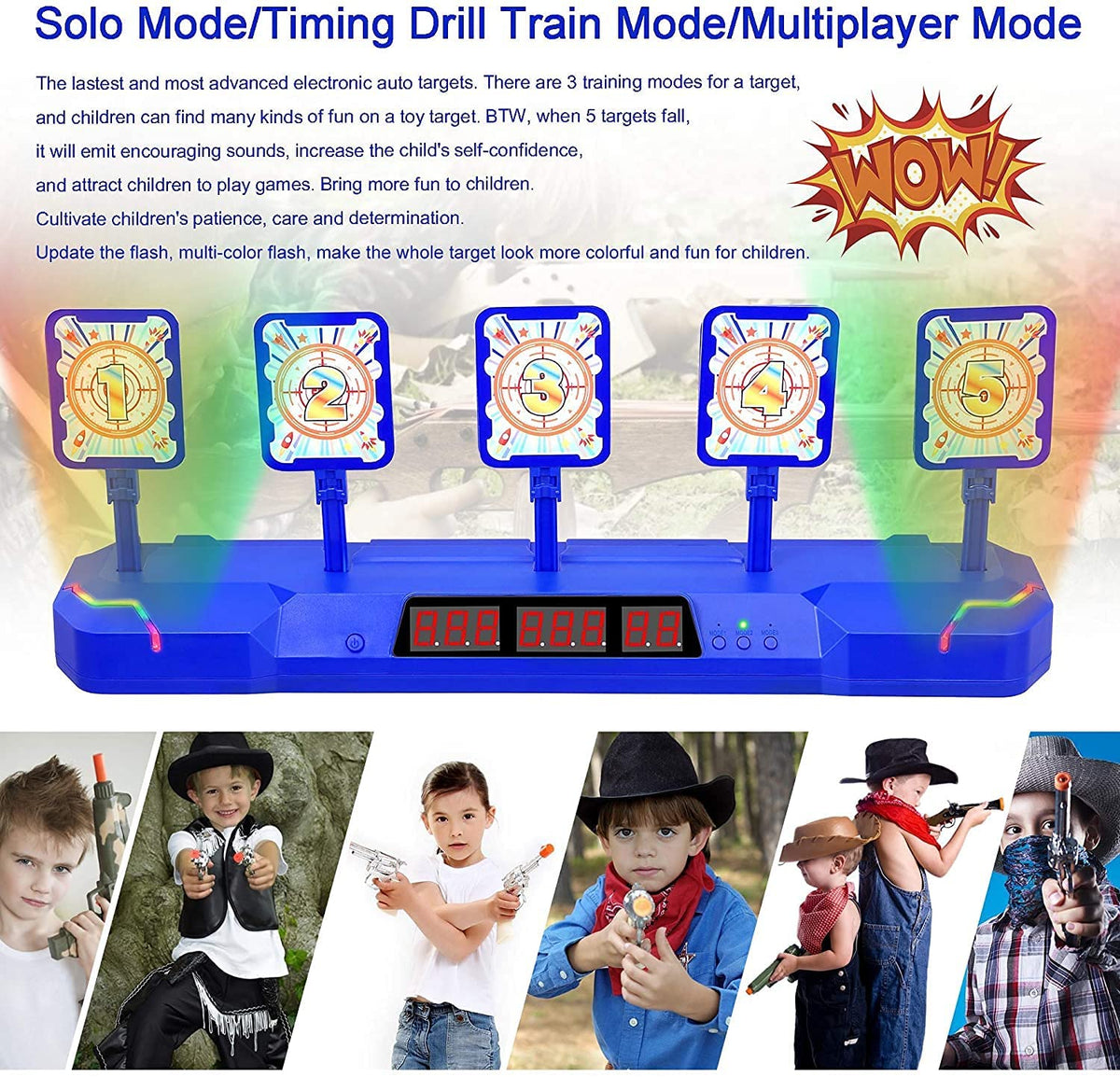 Electronic Scoring Auto Reset Shooting Digital Target for Nerf Guns Toys T235955