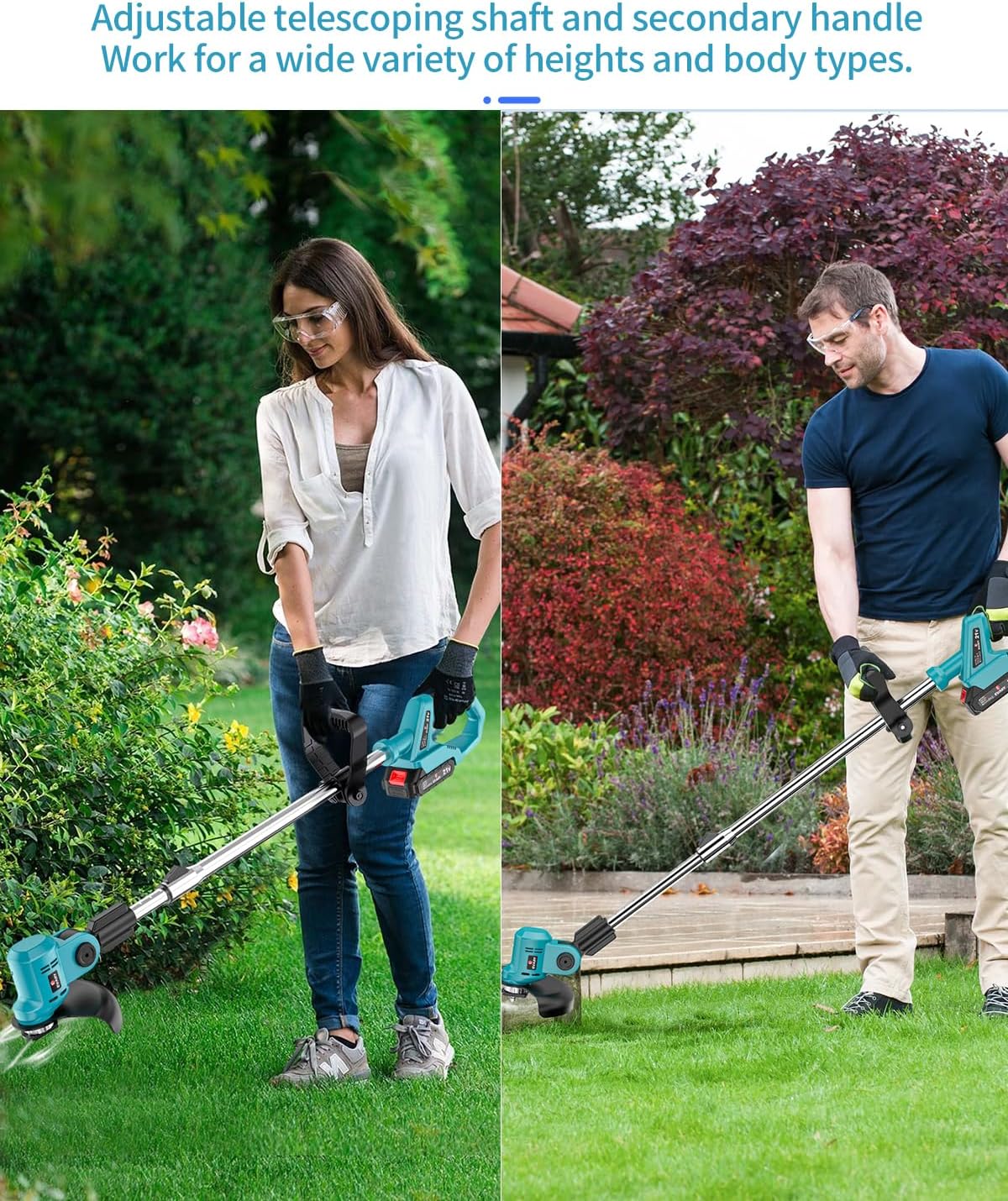 21V Cordless Electric String Trimmer with 6000mAh Battery D5546