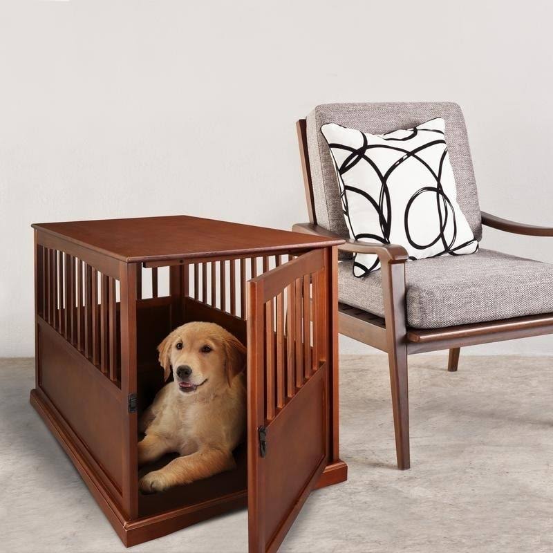 Walnut Pet Crate End Table T935