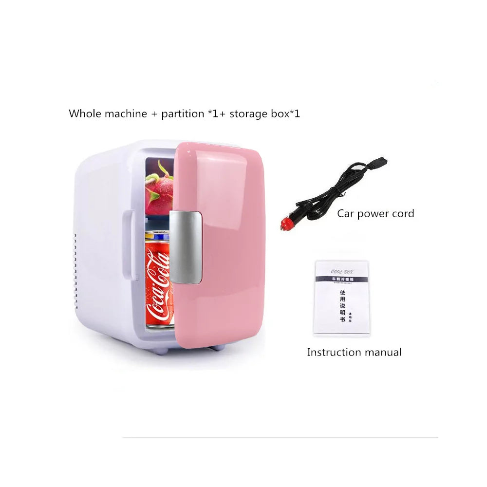 Portable 4L 6 Can Pink Mini Fridge K71027