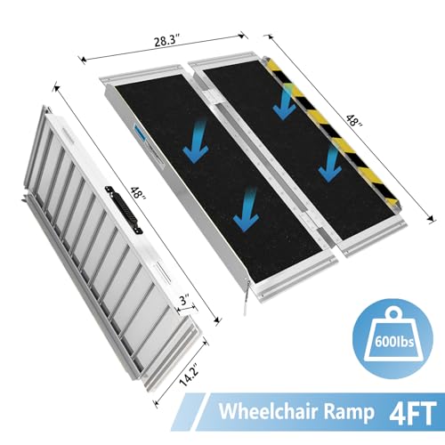 Non-Slip Folding Aluminum Wheelchair Ramp 3FT M7497