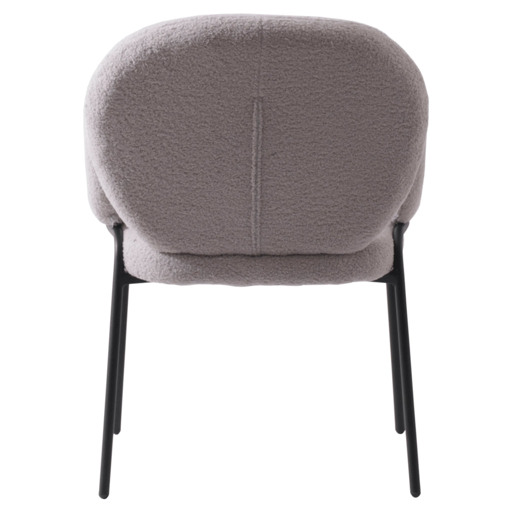 Grey Boucle Dining Chair with Arms F88384