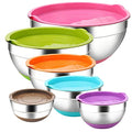 6 Piece Stainless Steel Mixing Bowls with Airtight Lids M133316