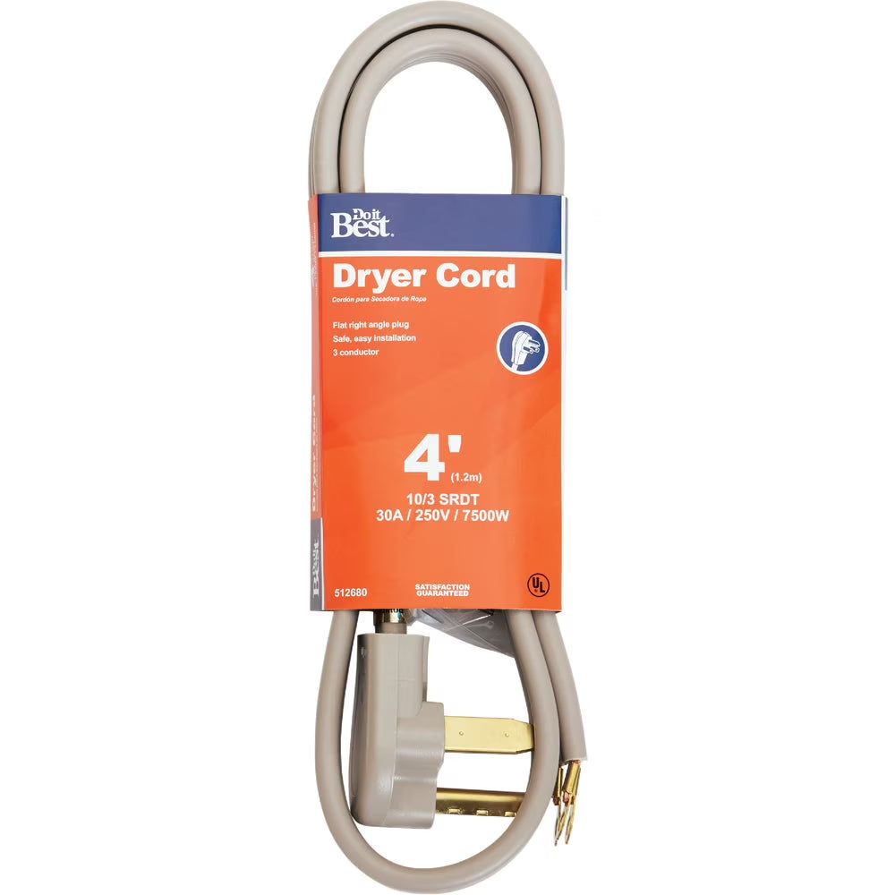4 Ft. 10/3 30A Dryer Cord A52028
