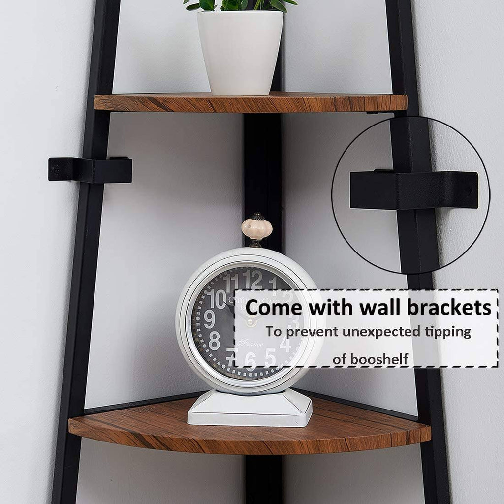 5-Shelf Industrial Corner Bookcase X8386