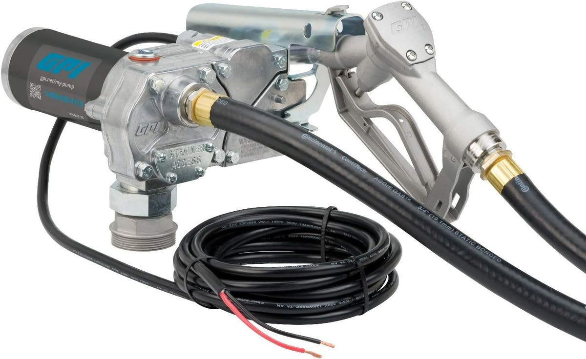 Fuel Transfer Pump with Automatic Shut-Off Nozzle, 15 GPM, 12' Hose V295951