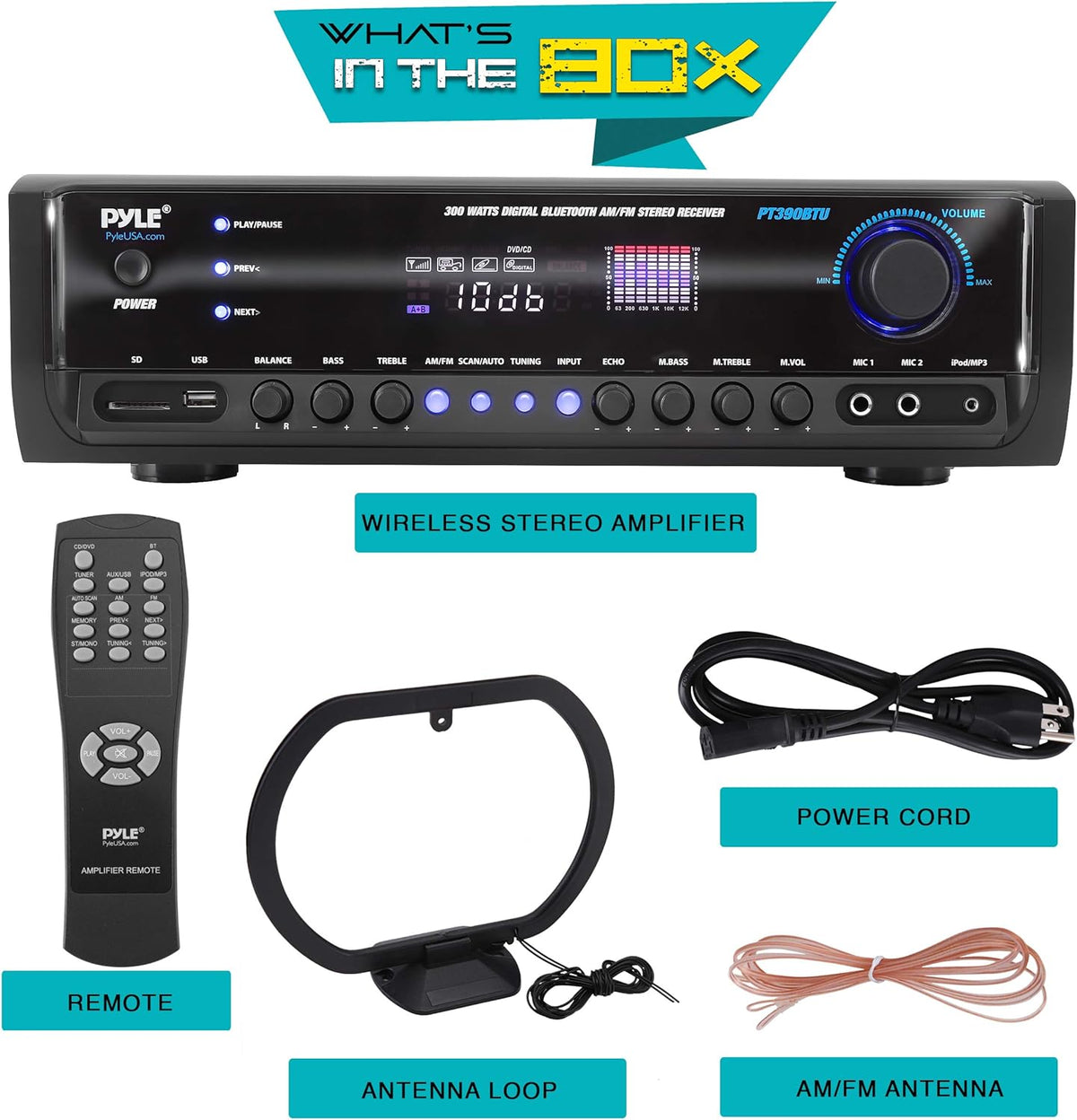 300W 4 Channel Bluetooth Power Amplifier System D51924