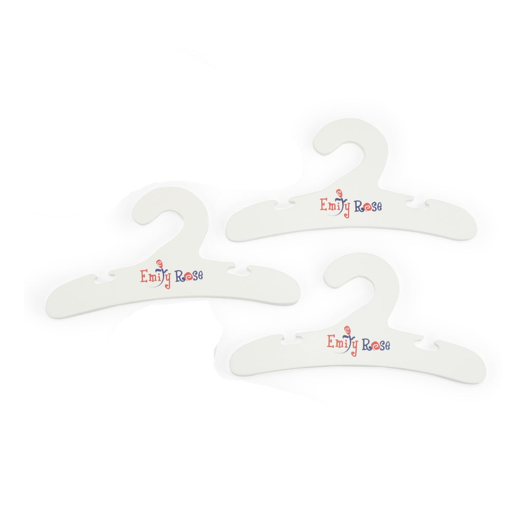 18 Inch Doll Clothes Storage Closet Armoire with 3 Notched Doll Clothes Hangers P37493