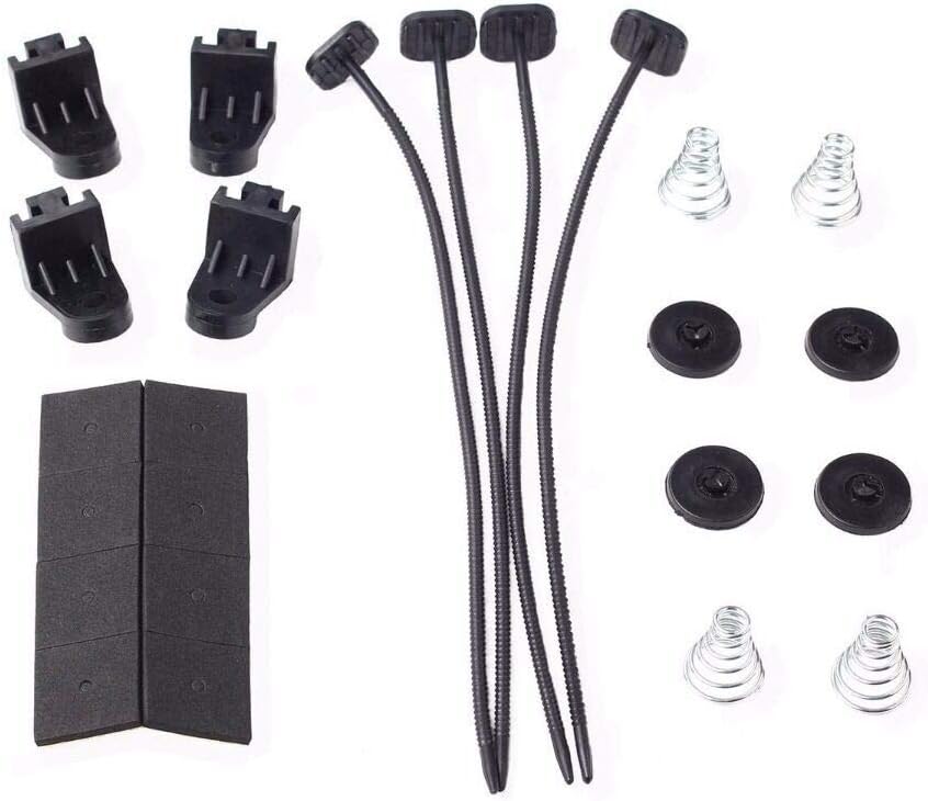 16" 12V Black Slim Electric Cooling Radiator Fan Assembly with Fan Mounting Kit Pack of 2 T2735