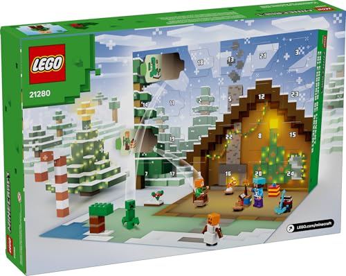 LEGO Minecraft Advent Calendar Building Toy with 24 Buildable Surprises and 8 Minifigures E886257
