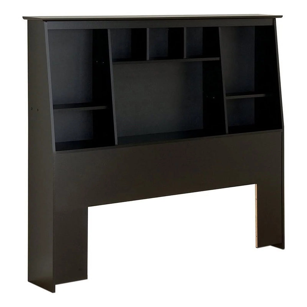 Black Wood Full Queen Bookcase Headboard Q687558