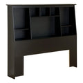 Black Wood Full Queen Bookcase Headboard Q687558