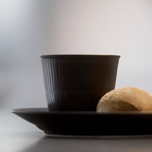 Black Fluted Salad Plate Y631717