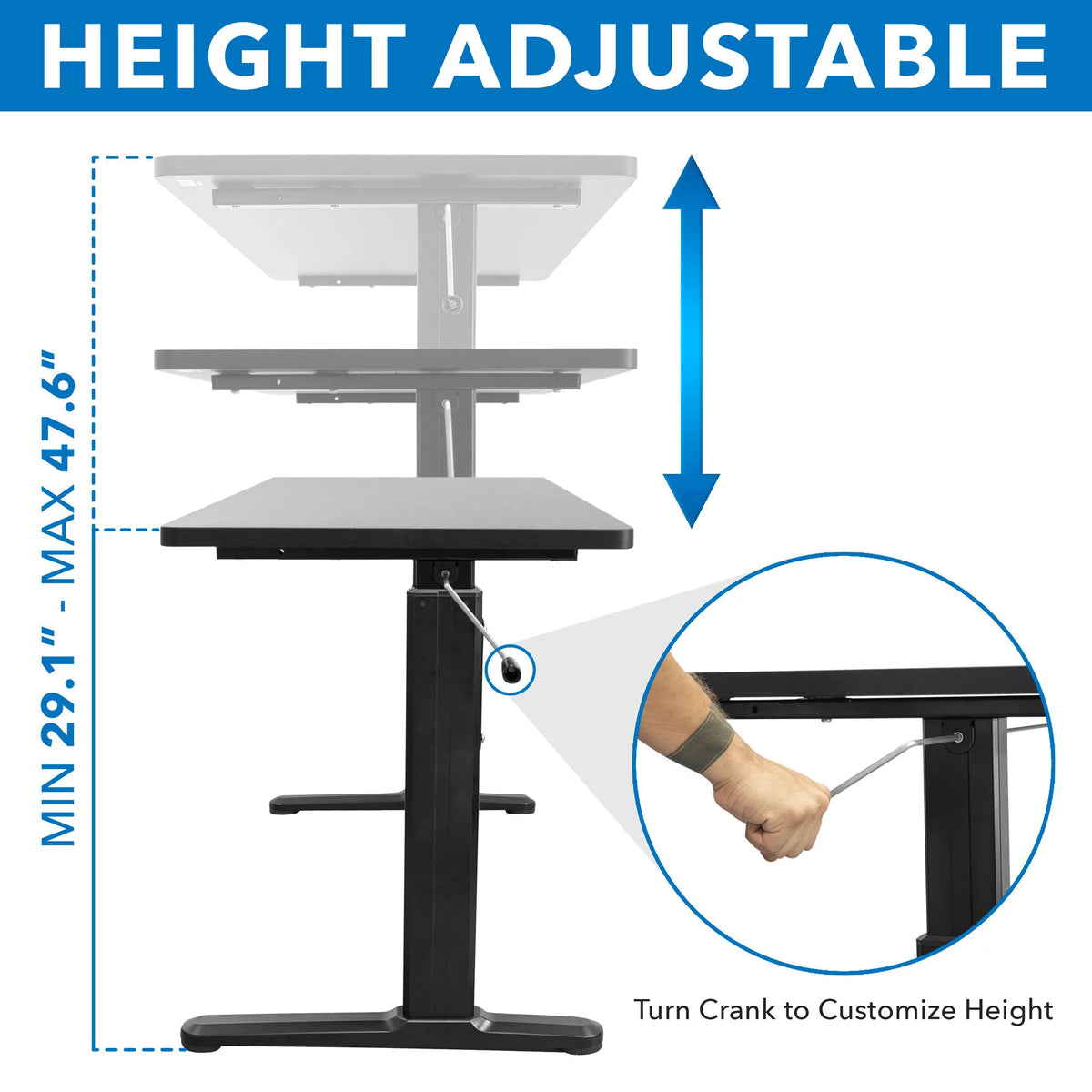 Hand Crank Sit-Stand Desk B8584