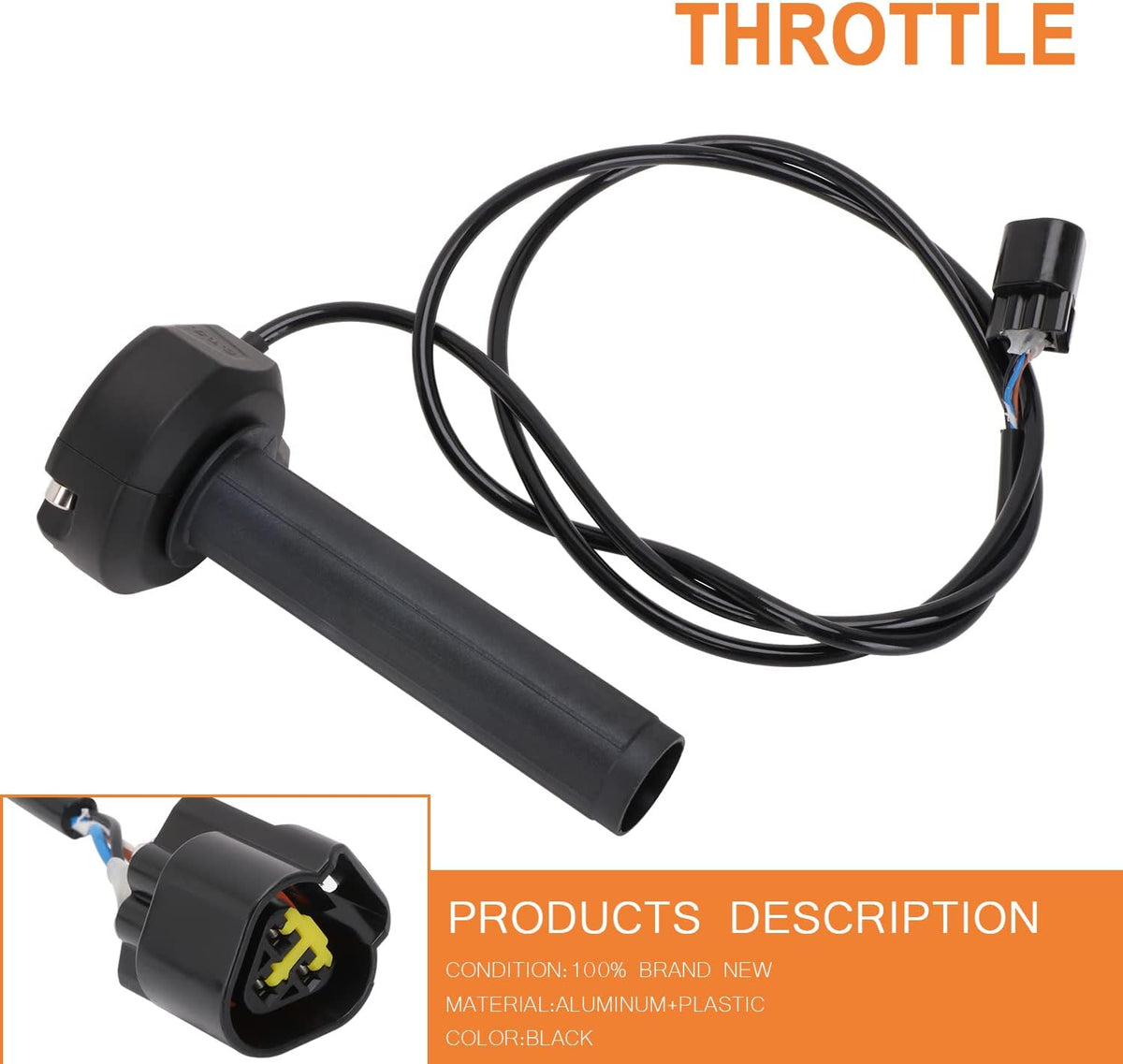 Aluminum + Plastic Motorcycle Throttle Grip O61734