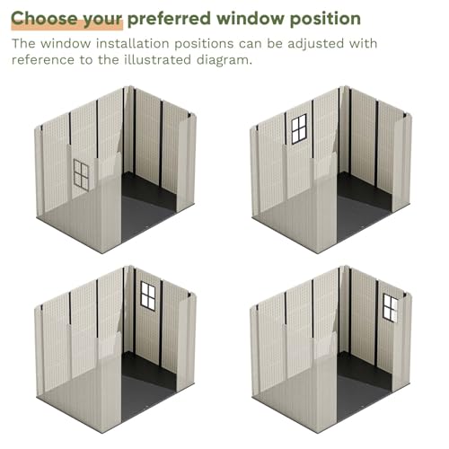 8' x 6' Plastic Outdoor Storage Shed with Floor S3552