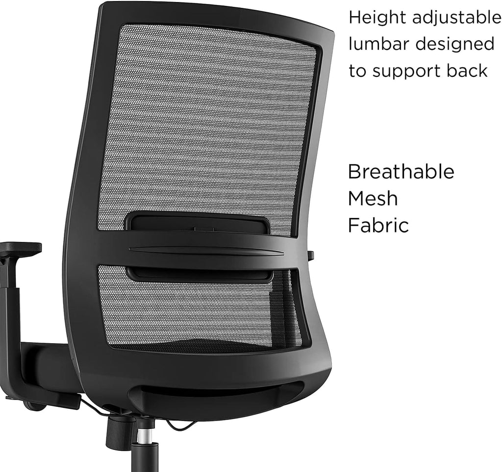 Black Fabric Mesh Swivel Task Chair, 2/Pack I1242