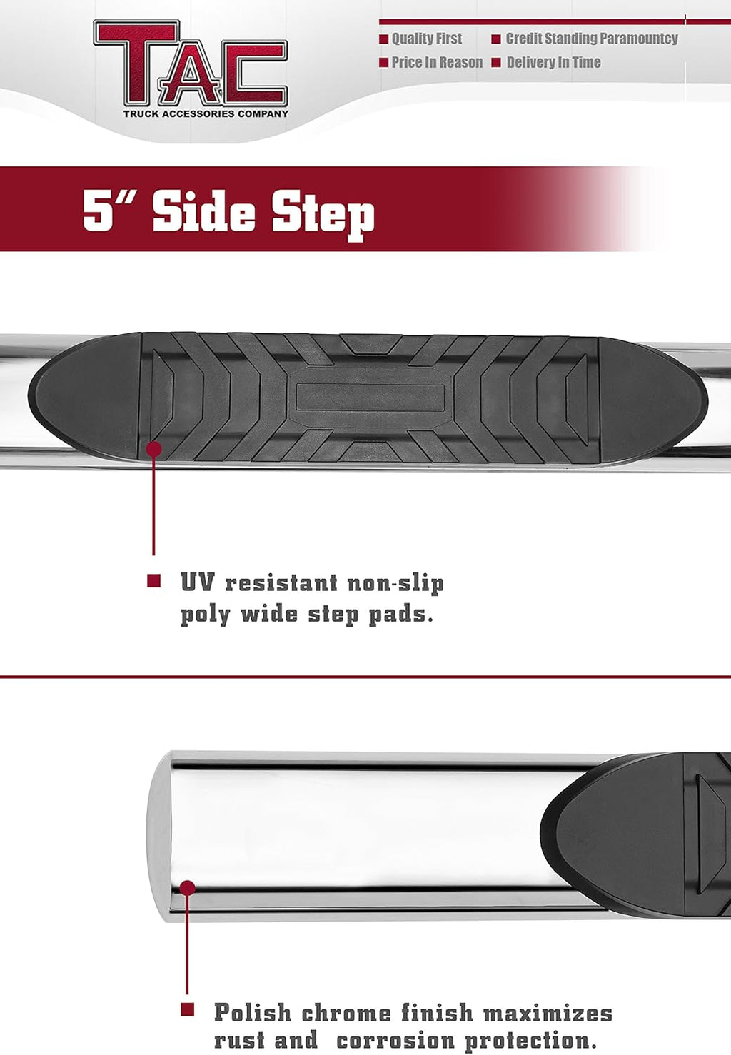 Stainless Steel Side Steps Running Boards 2Pcs Q901970