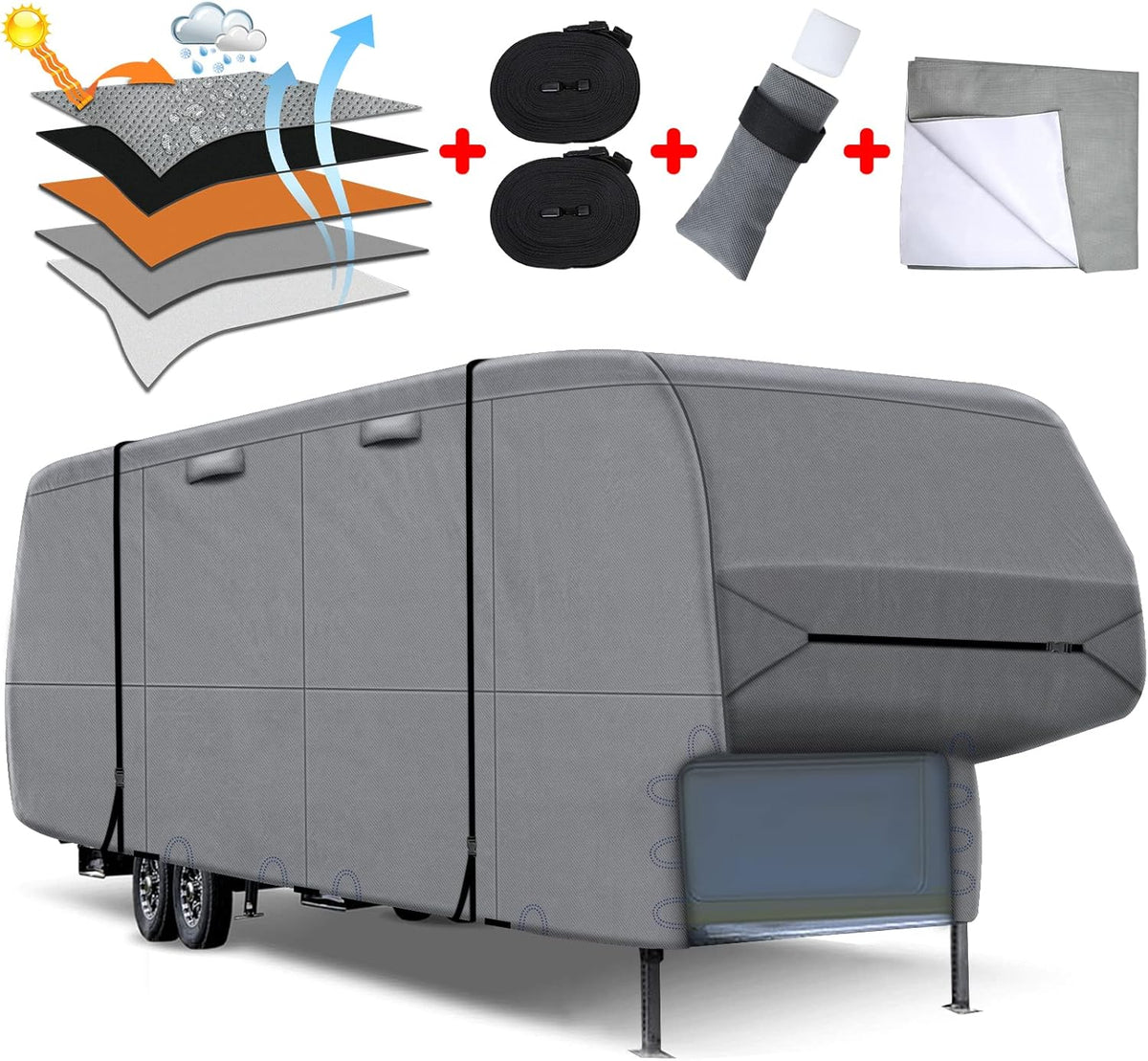 5 Layers Top 5th Wheel RV Cover Heavy Duty Camper Cover Y7728