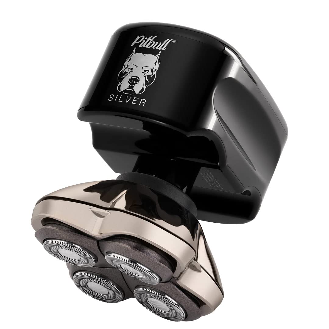 Silver PRO Electric Head & Face Shaver, 4 Razor Rotary Trimmer Y9902