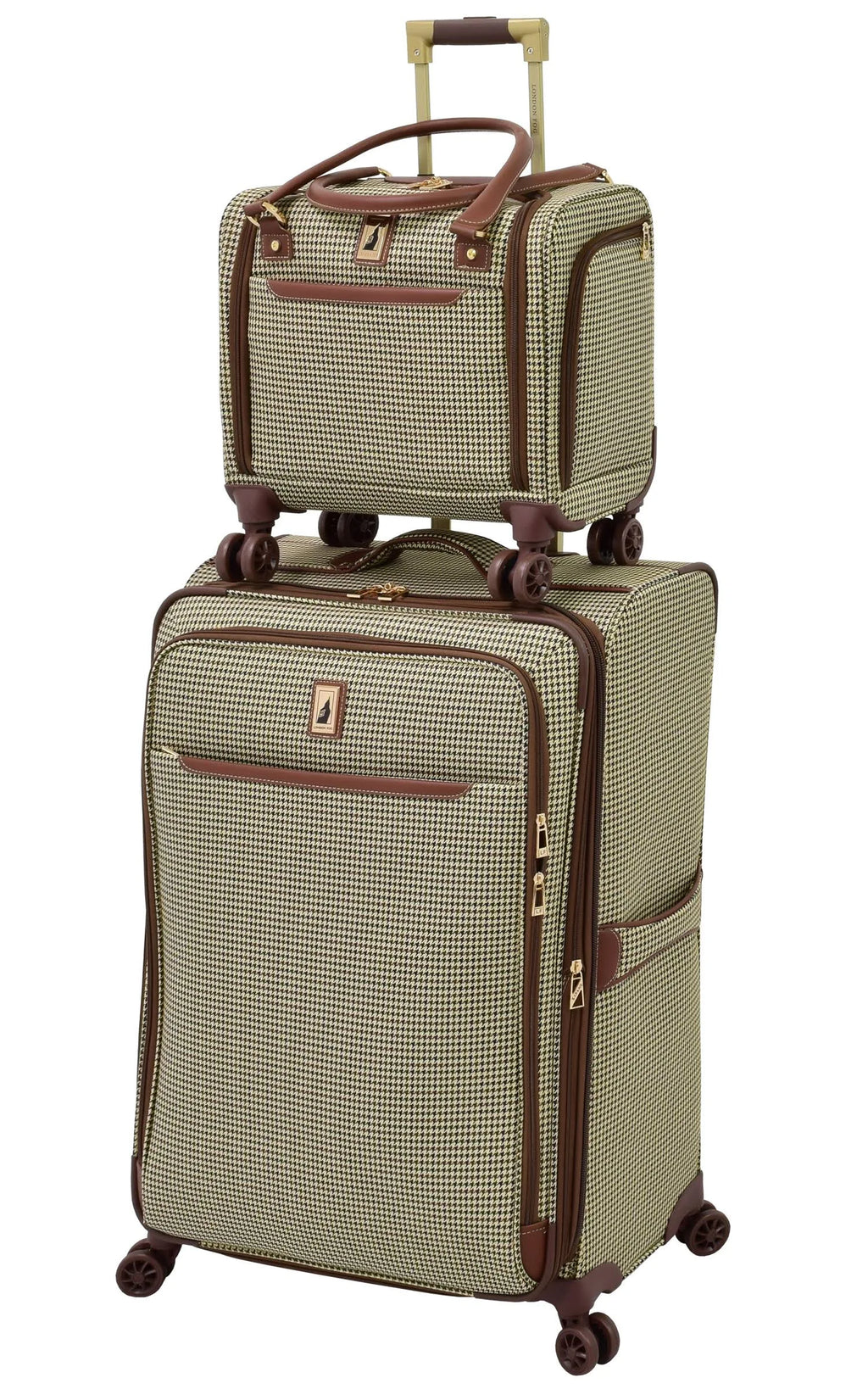 Olive Houndstooth 8-Wheel Under The Seat Bag 15 In. Z230