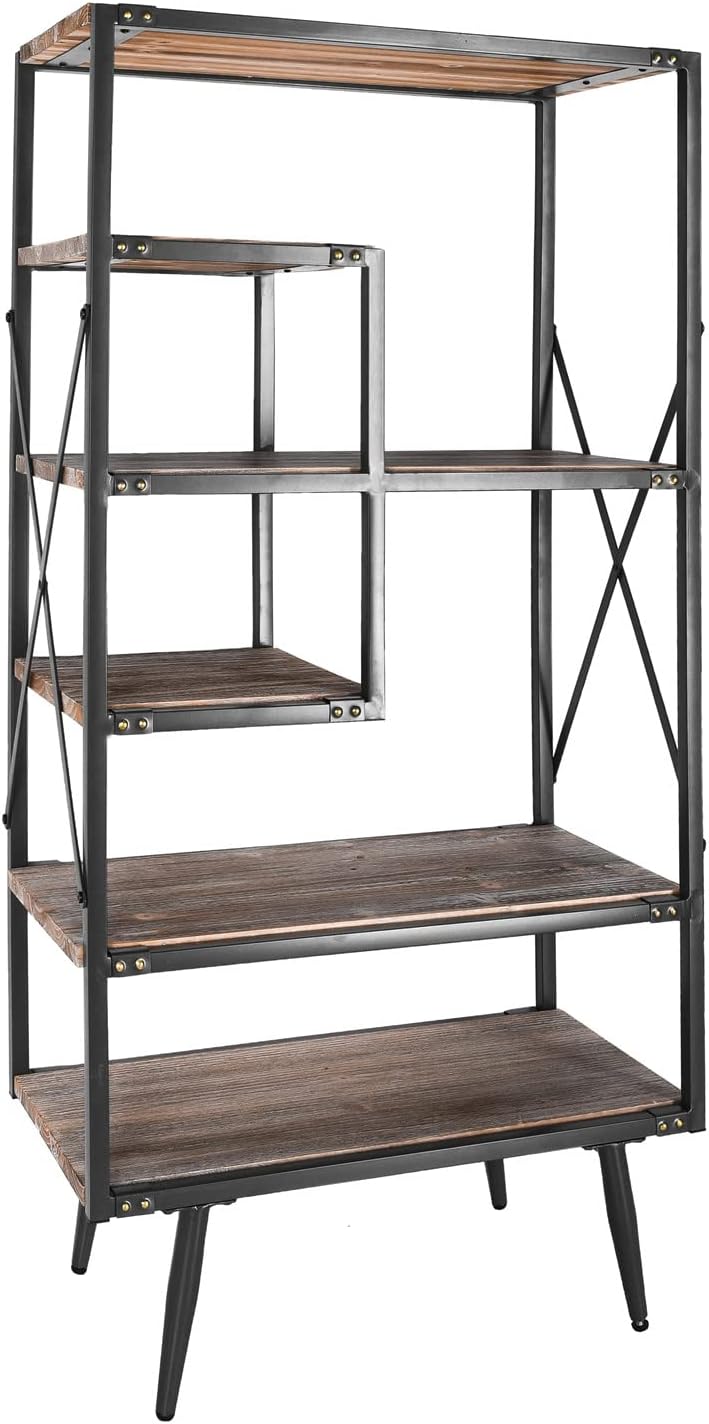6 Tier Solid Wood Bookcase J5593