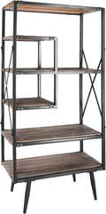 6 Tier Solid Wood Bookcase J5593